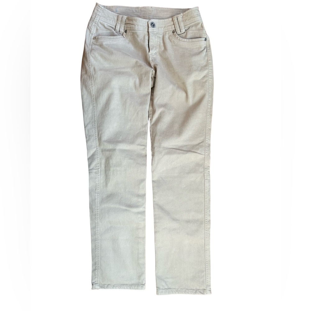 Kuhl Klaudette Straight Leg Cotton Khaki Outdoor GorpCore Hiking Pants Sz 4R